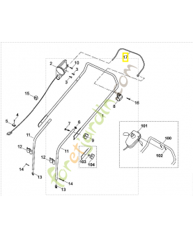 Levier de commande 6116-764-0200. Pièce de rechange Sithl / Vicking