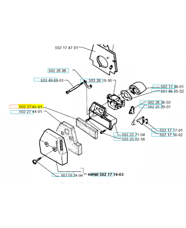 Préfiltre husqvarna ref. 502274502 Remplace référence 502274501