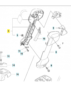 Demi-poignée 579323801. Pièce de rechange Husqvarna