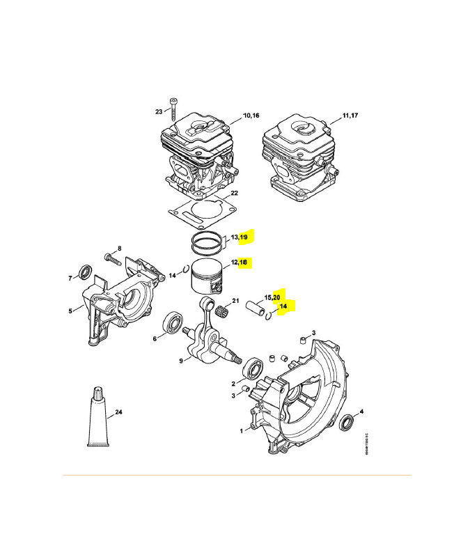 Piston complet stihl ref. 4147-030-2011