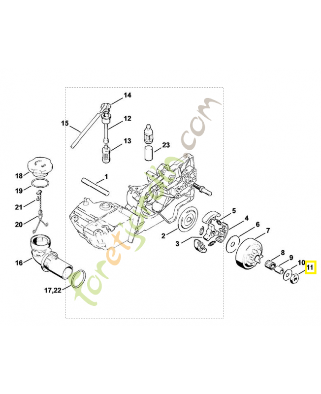 Ecrou m10x1li din936-8 9211-260-1350. Pièce de rechange Sithl / Vicking