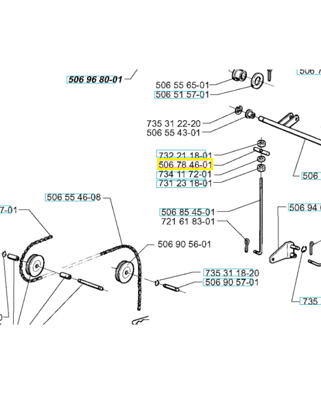 Goupille 506784601. Pièce de rechange Husqvarna