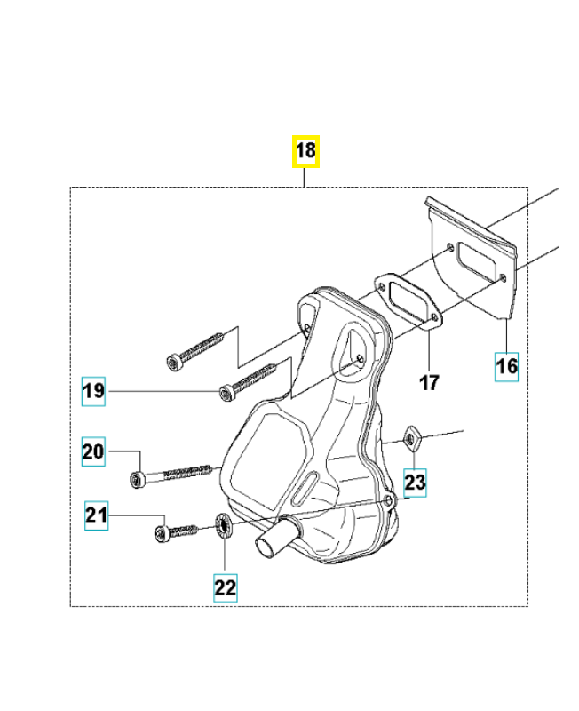 Silencieux 592778301. Pièce détachée Husqvarna
