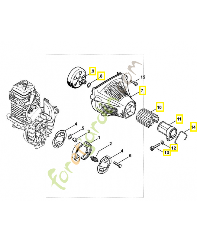 Carter de ventilateur 4180-080-1819. Pièce détachée Stihl / Vicking