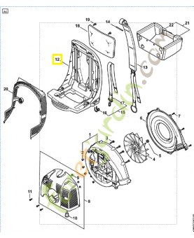 Plaque dorsale 4244-701-1806. Pièce détachée Stihl / Vicking