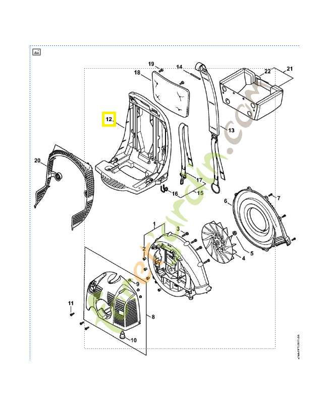 Plaque dorsale 4244-701-1806. Pièce détachée Stihl / Vicking