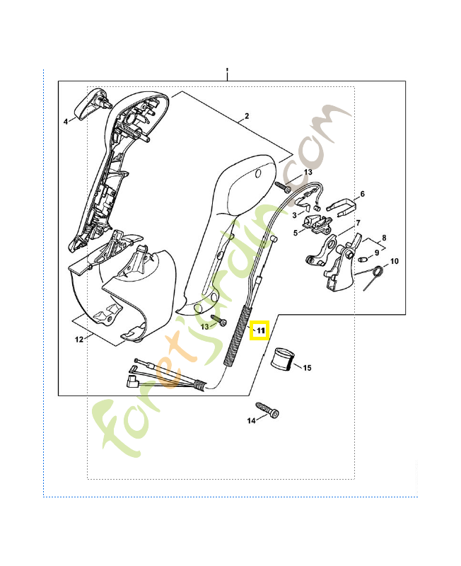 Câble de commande des gaz 4244-180-1104. Pièce détachée Stihl / Vicking