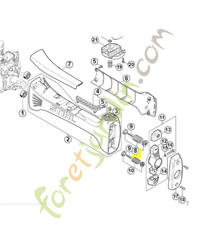Ressort anti-vibration Stihl ref. 4148-790-8351