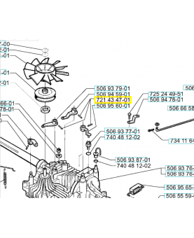 Goupille 721434701. Pièce de rechange Husqvarna
