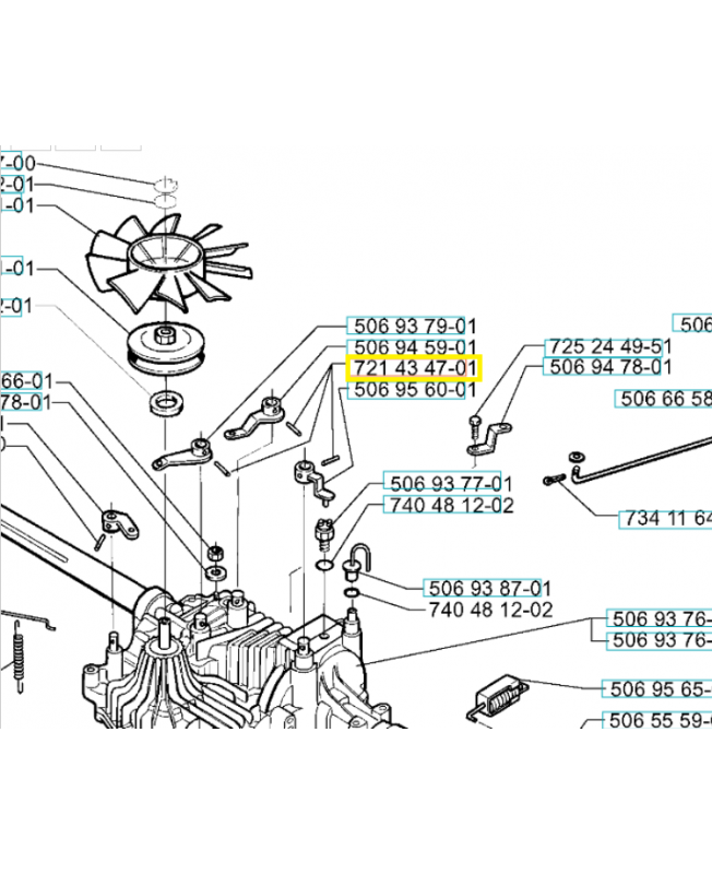 Goupille 721434701. Pièce de rechange Husqvarna