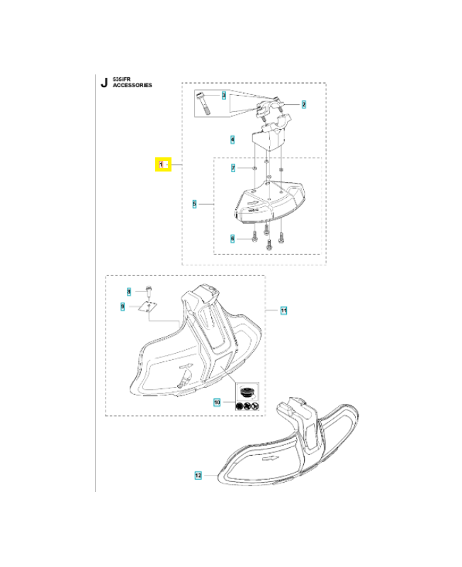 Capot protecteur 501320403. Pièce détachée Husqvarna