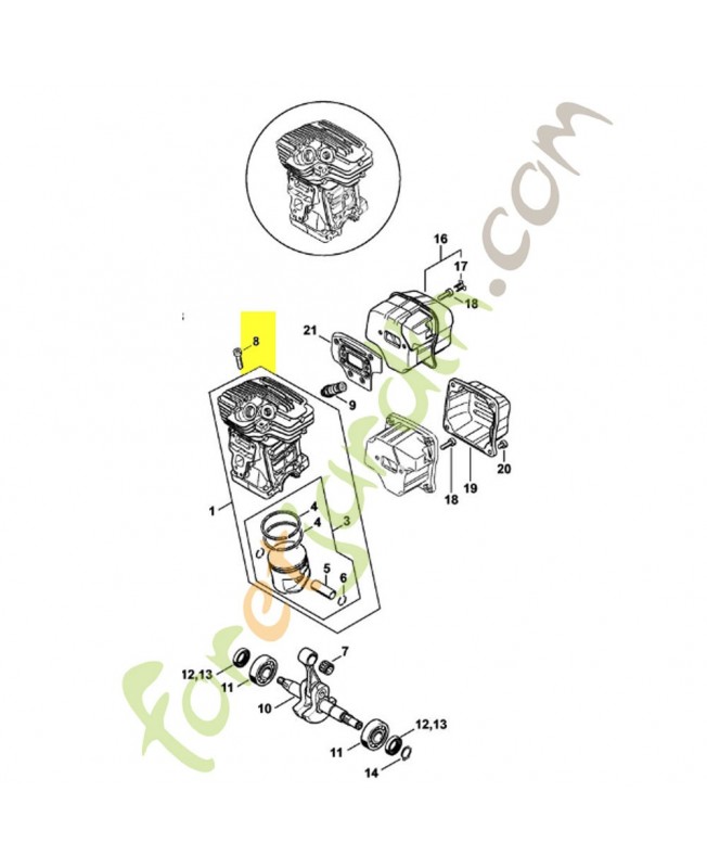 Vis cylindrique IS-M6x25 Stihl Réf.1140-022-9500