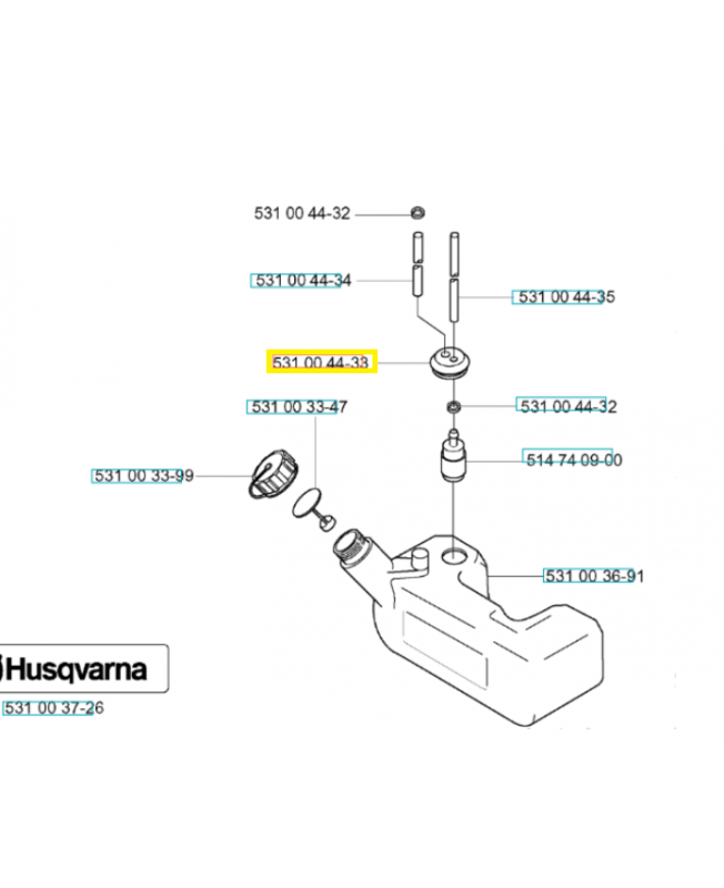 Soupape 531003347. Pièce de rechange Husqvarna