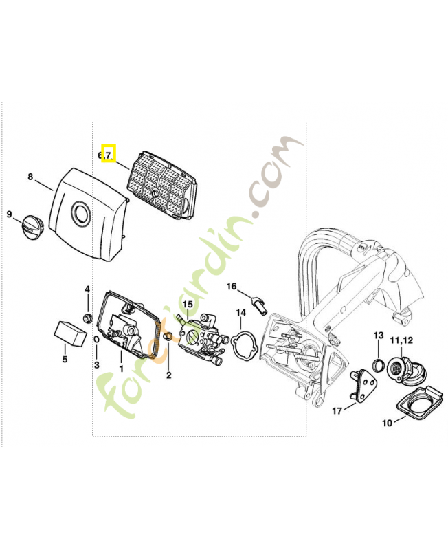 Filtre a air 1137-120-1601. Pièce de rechange Sithl / Vicking