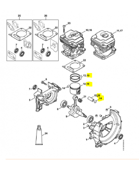 Cylindre piston stihl ref. 4147-020-1204