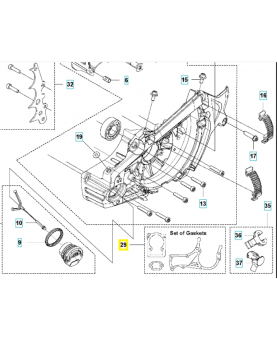 Jeu de joints 578864701. Pièce détachée Husqvarna