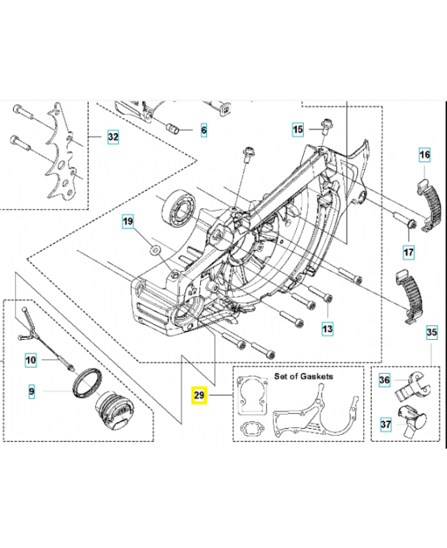 Jeu de joints 578864701. Pièce détachée Husqvarna