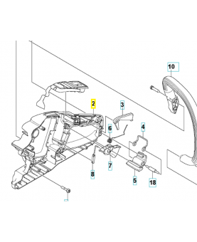 Demi-poignée droite 590888201et 590888202. Pièce détachée Husqvarna