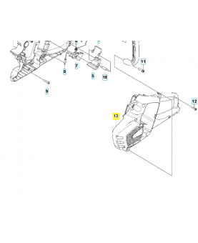 Demi-poignée gauche 590888301. Pièce détachée Husqvarna