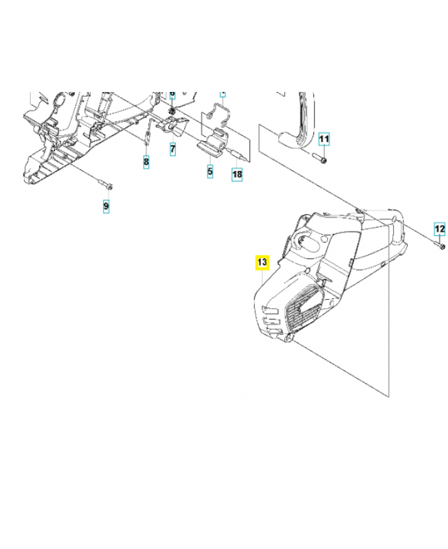 Demi-poignée gauche 590888301. Pièce détachée Husqvarna