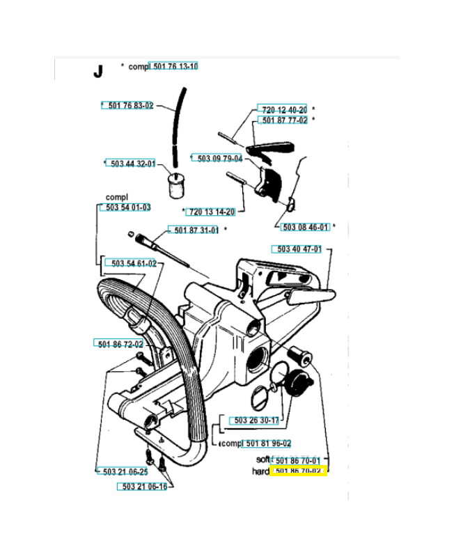 Amortisseur 501867002. Pièce de rechange Husqvarna