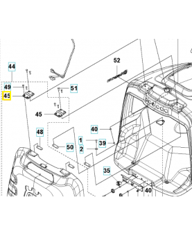Charnière eh-7a-6v8-50 501107001. Pièce détachée Husqvarna