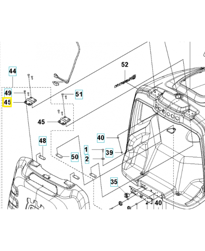 Charnière eh-7a-6v8-50 501107001. Pièce détachée Husqvarna