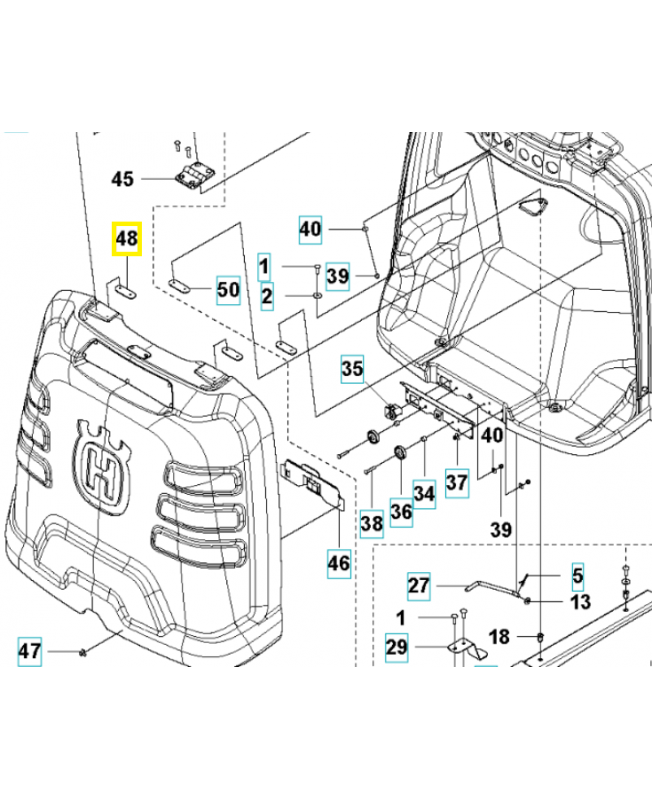 Plaque de renfort 501175901. Pièce détachée Husqvarna