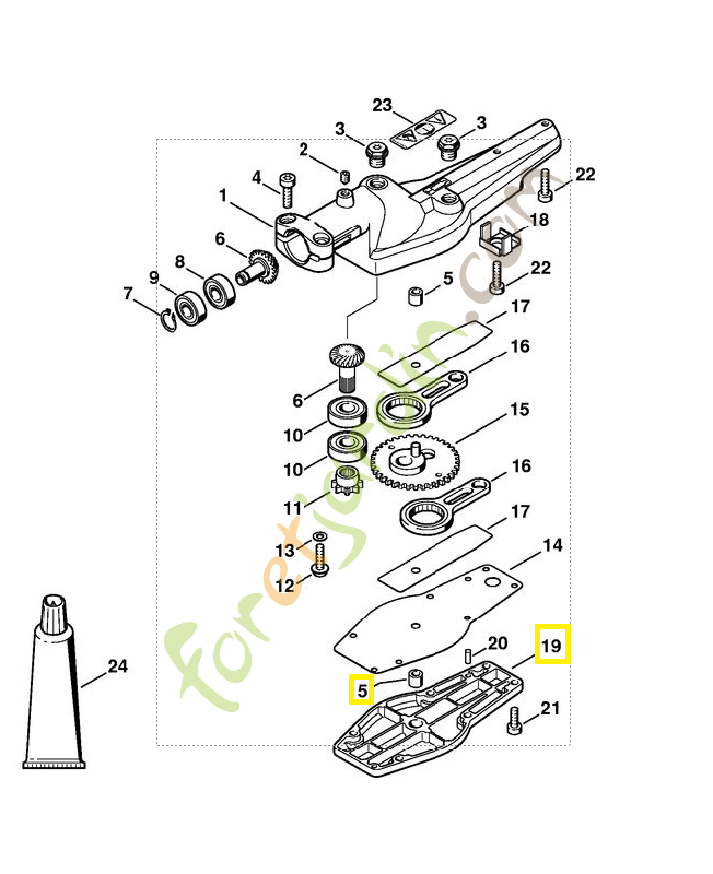 Couvercle de reducteur 4230-640-5803. Pièce de rechange Sithl / Vicking