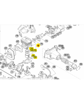 Cylindre avec piston ø 35 mm 4149-020-1204. Pièce détachée Stihl / Vicking