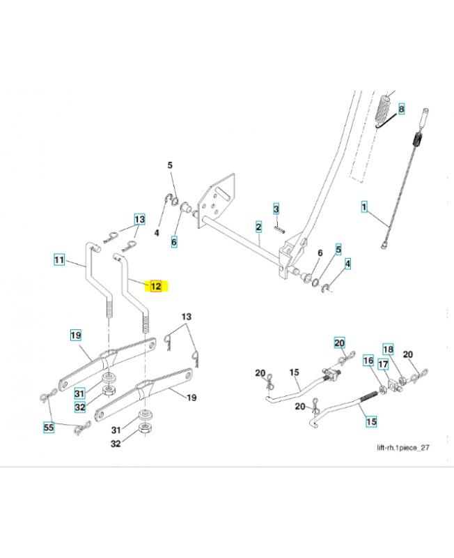 Suspension c.droite 532151140. Pièce de rechange Husqvarna Suspension c.droite 532151140. Pièce de rechange Husqvarna