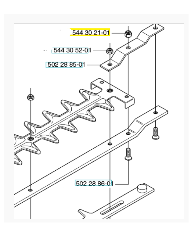 Ecrou 544302101. Pièce de rechange Husqvarna