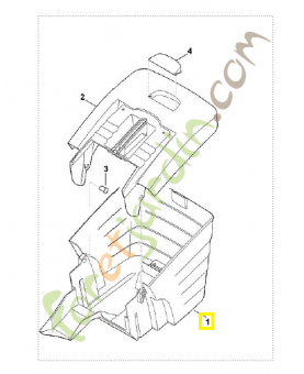 Partie inférieure du bac de ramassage 6320-703-9606.Pièce de rechange Sithl / Vicking