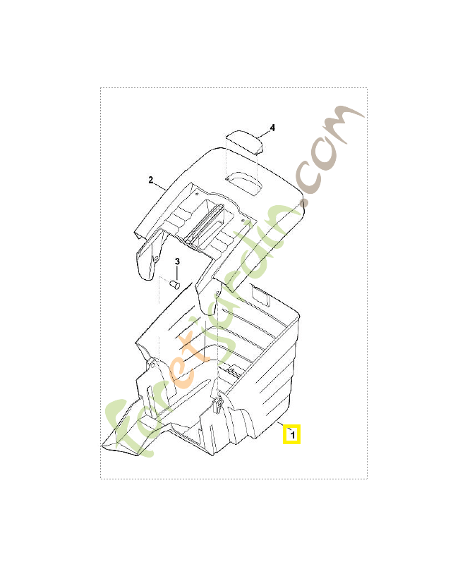 Partie inférieure du bac de ramassage 6320-703-9606.Pièce de rechange Sithl / Vicking