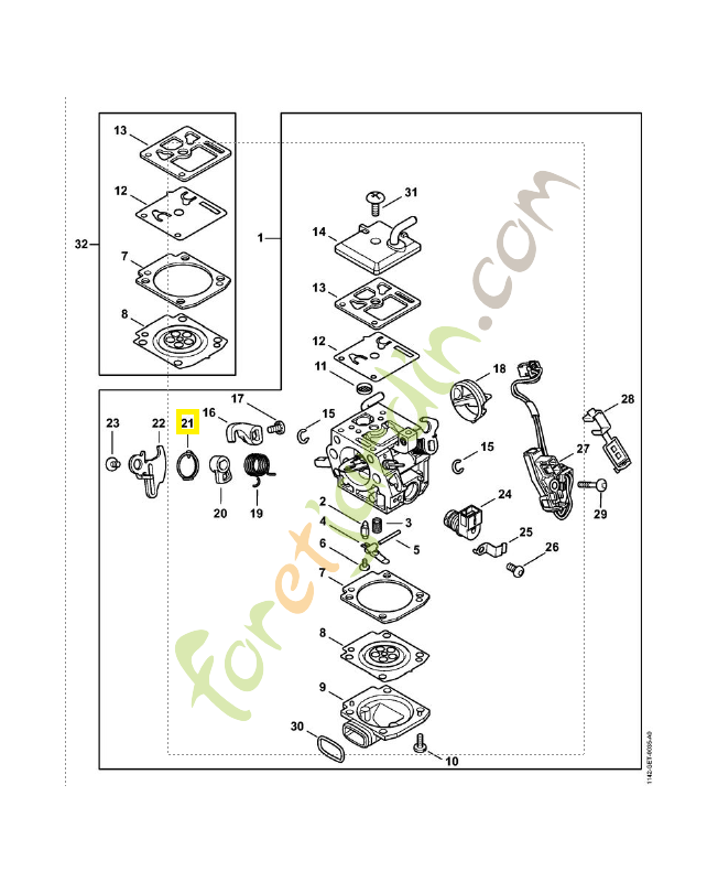 Ressort coudé 1142-122-3200. Pièce détachée Stihl / Vicking Ressort coudé 1142-122-3200. Pièce détachée Stihl / Vicking