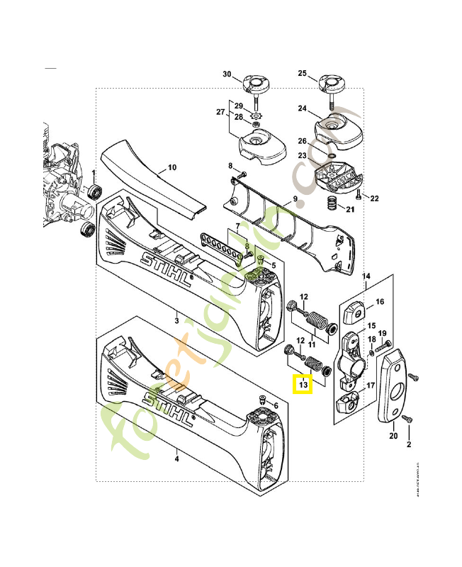 Ressort anti-vibration 4148-790-8350. Pièce de rechange Sithl / Vicking