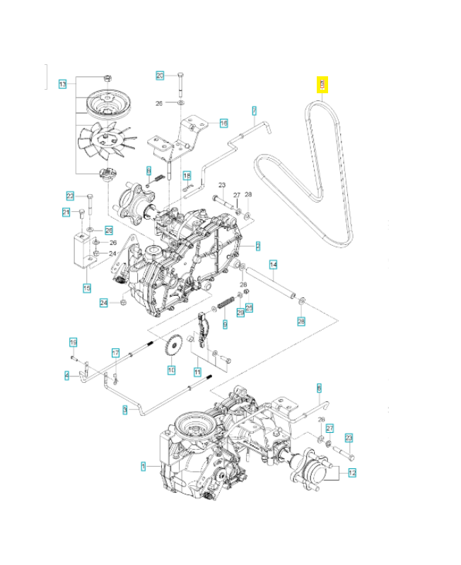 Courroie 592894201. Pièce détachée Husqvarna