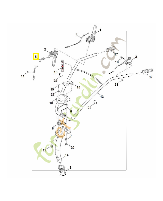 Câble de commande (Marche arrière) 6241-710-9926. Pièce détachée Stihl / Vicking