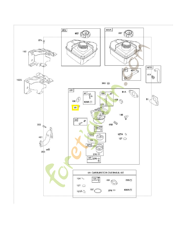 691636 Vis 0003-000-0875. Pièce de rechange pour moteur thermique Briggs et Straton