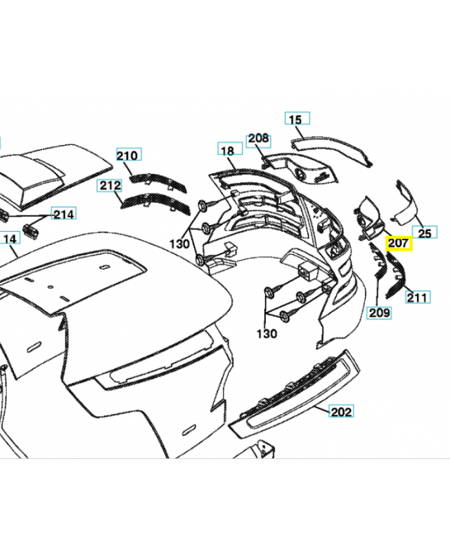 Réflecteur ampoule droit 532197198. Pièce de rechange Husqvarna