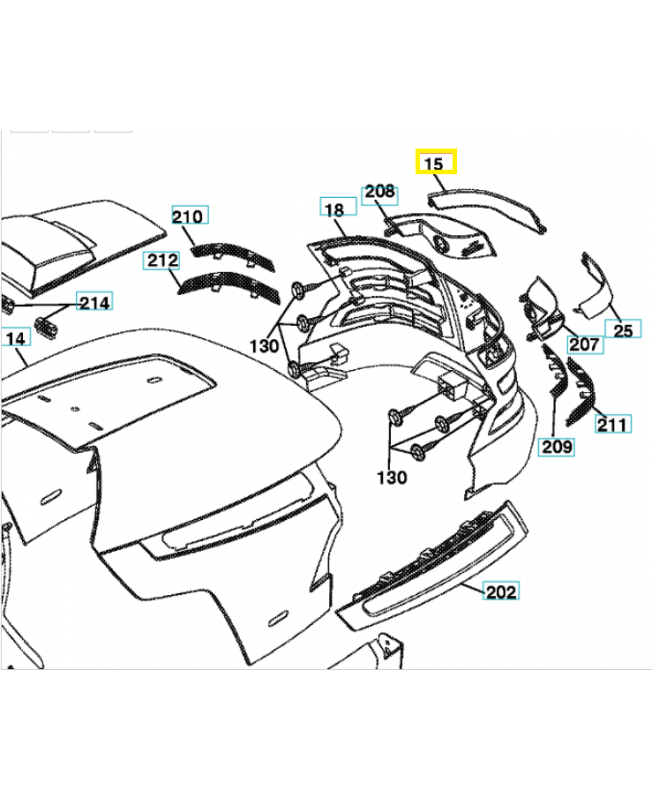 Lentille de phare gauche 532198907. Pièce de rechange Husqvarna