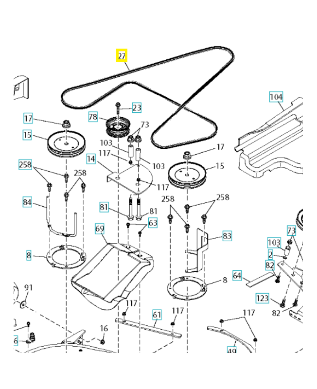 courroie 594024901. Pièce détachée Husqvarna