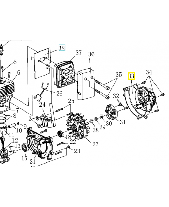 Lanceur complet 590460501. Pièce détachée Husqvarna
