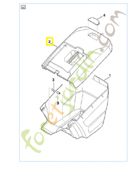 Partie sup du bac de ramassage 6364-760-2101. Pièce détachée Stihl / Vicking