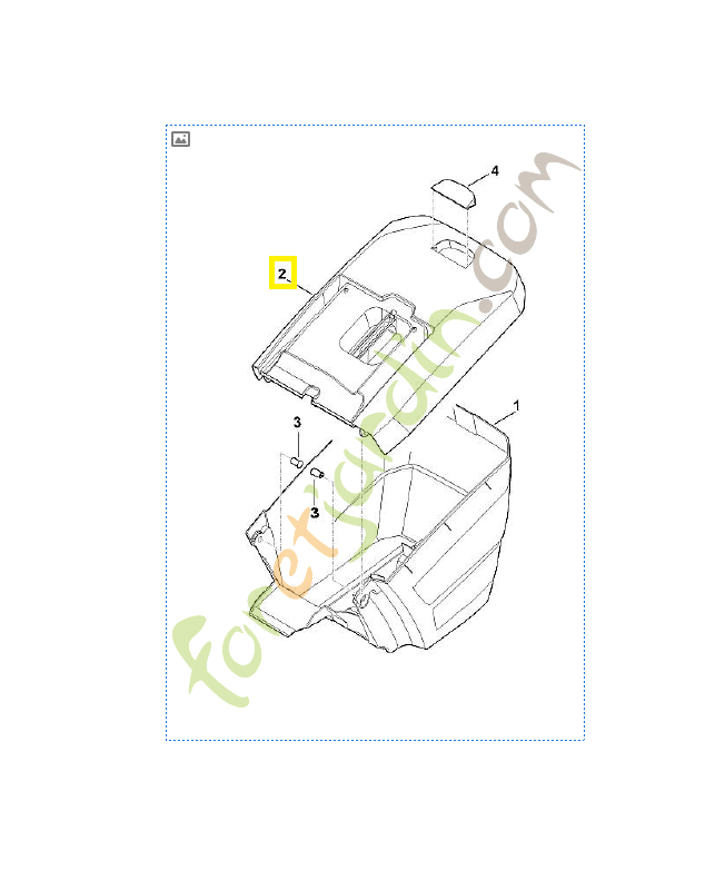 Partie sup du bac de ramassage 6364-760-2101. Pièce détachée Stihl / Vicking