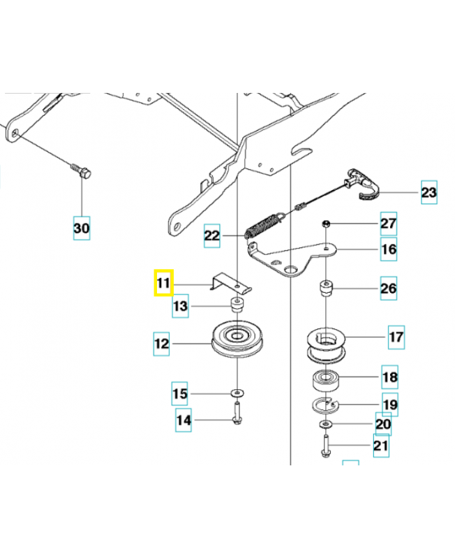 Guide courroie 525486701. Pièce de rechange Husqvarna