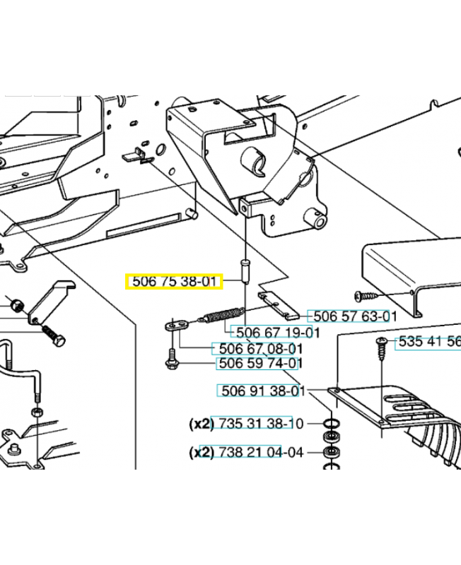 Axe 506753801. Pièce de rechange Husqvarna