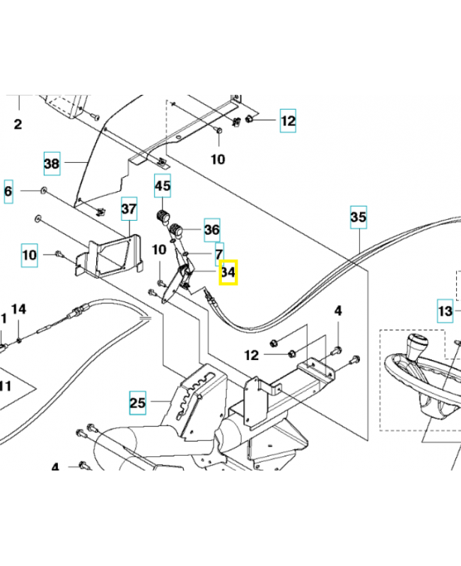 Levier de réglage 577071401. Pièce de rechange Husqvarna