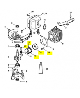 Cylindre avec piston d.34mm