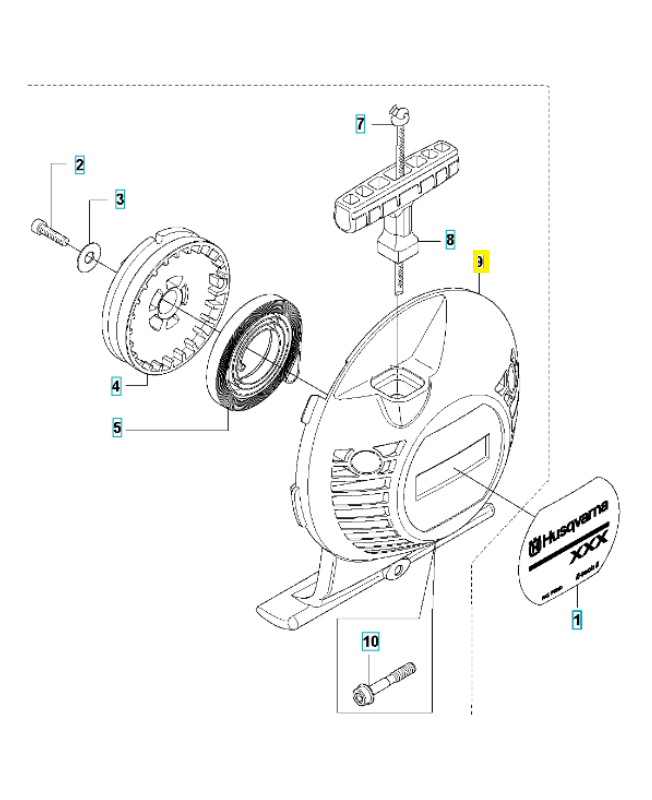 Lanceur 544102502. Pièce de rechange Husqvarna